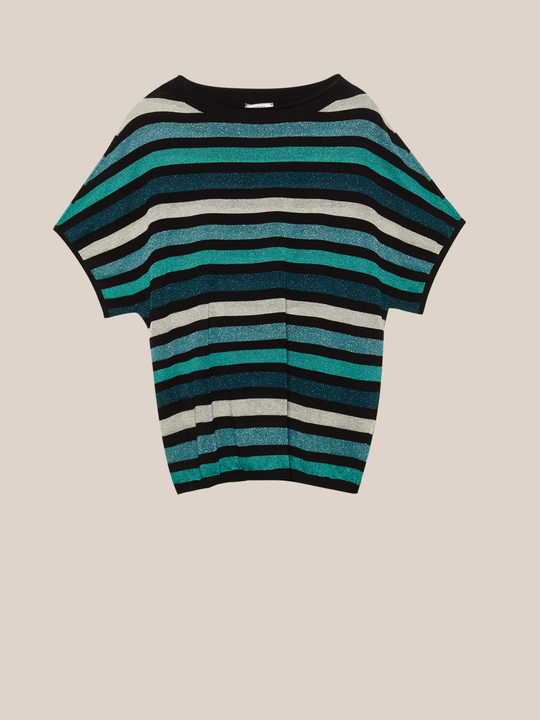 Elenamiro: Sweater &agrave;s riscas lurex Preto_2