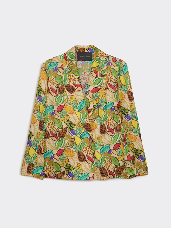 Blusa de sarga con estampado de hojas