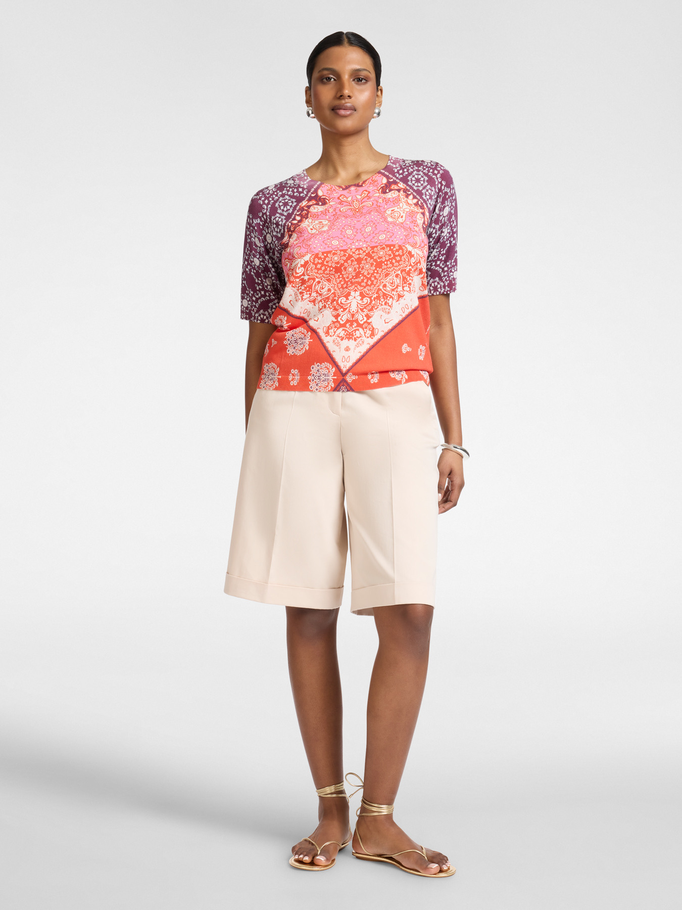 Cotton blend shorts image number 0