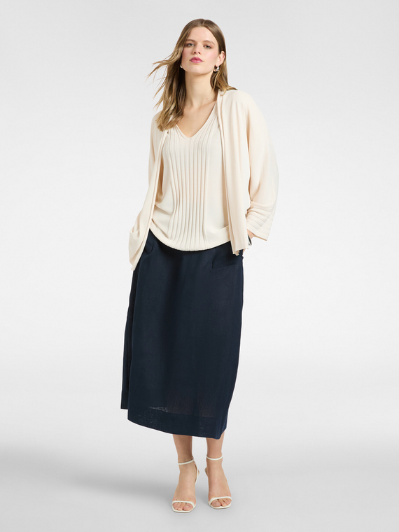 A-line linen skirt