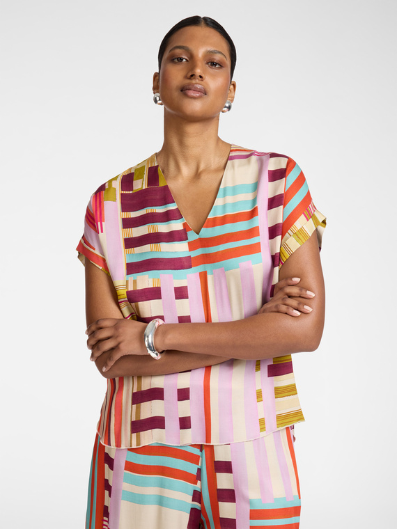 Blusa de viscosa estampada