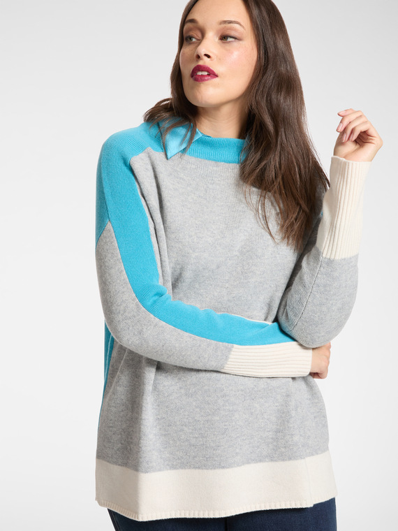 Maglia colour block in lana