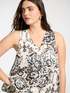 Printed viscose satin top image number 3
