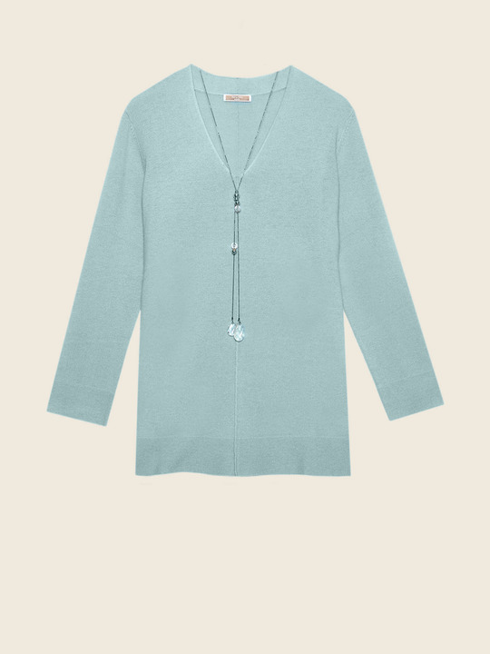 Elenamiro&nbsp;: Chandail en laine et cachemire Bleu_1