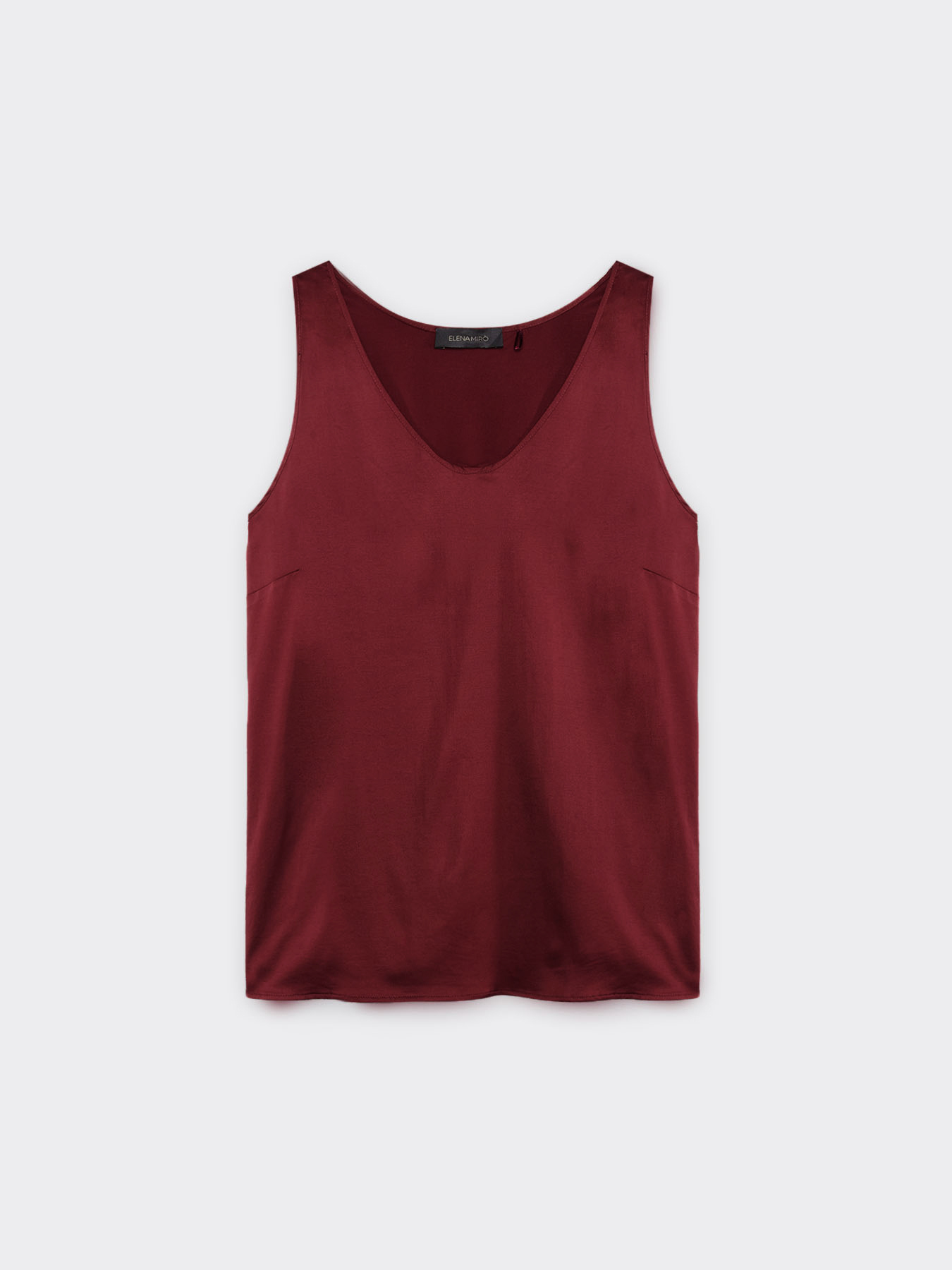 Stretch viscose V neck top image number 4