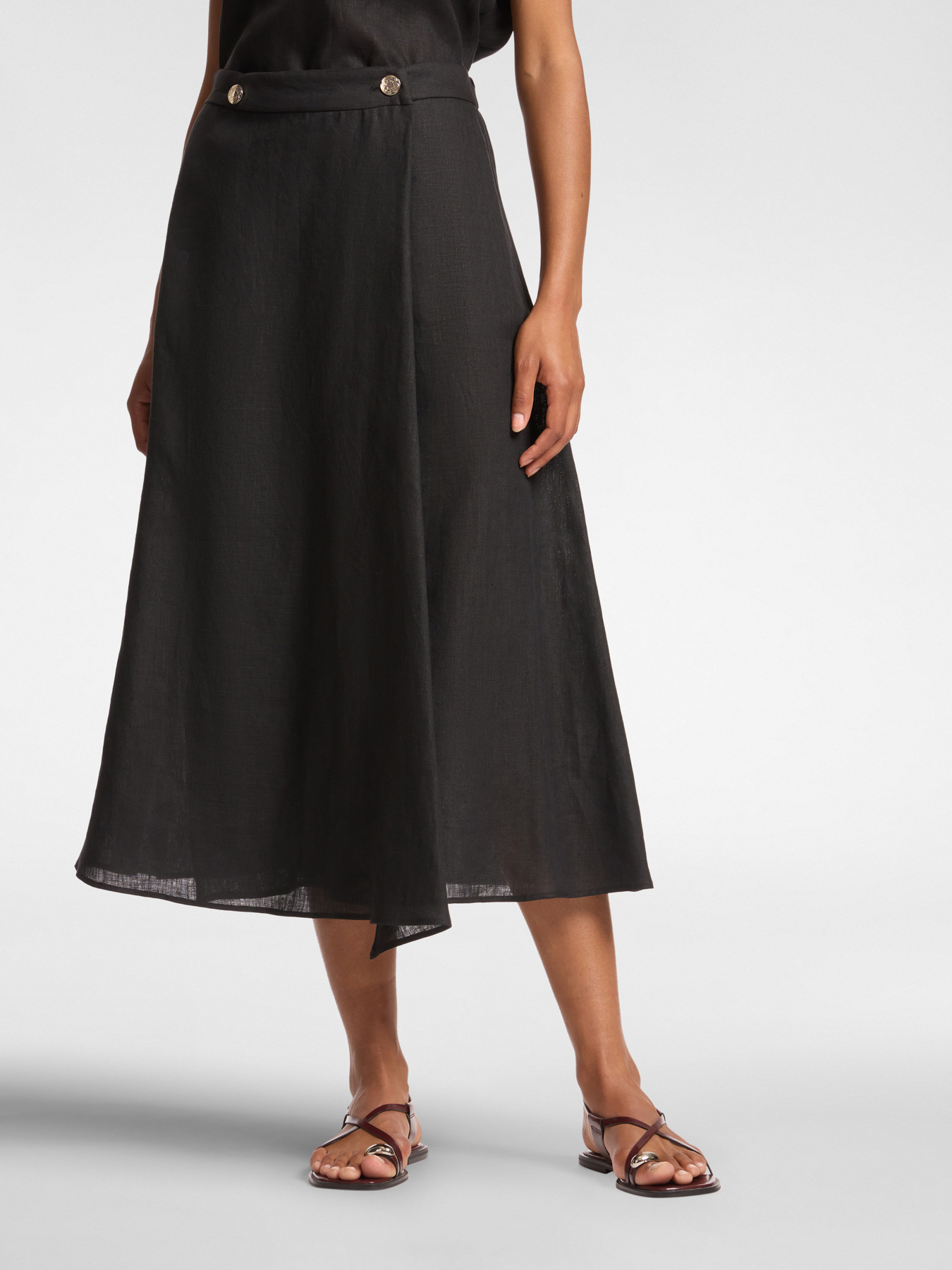 Linen midi skirt image number 2