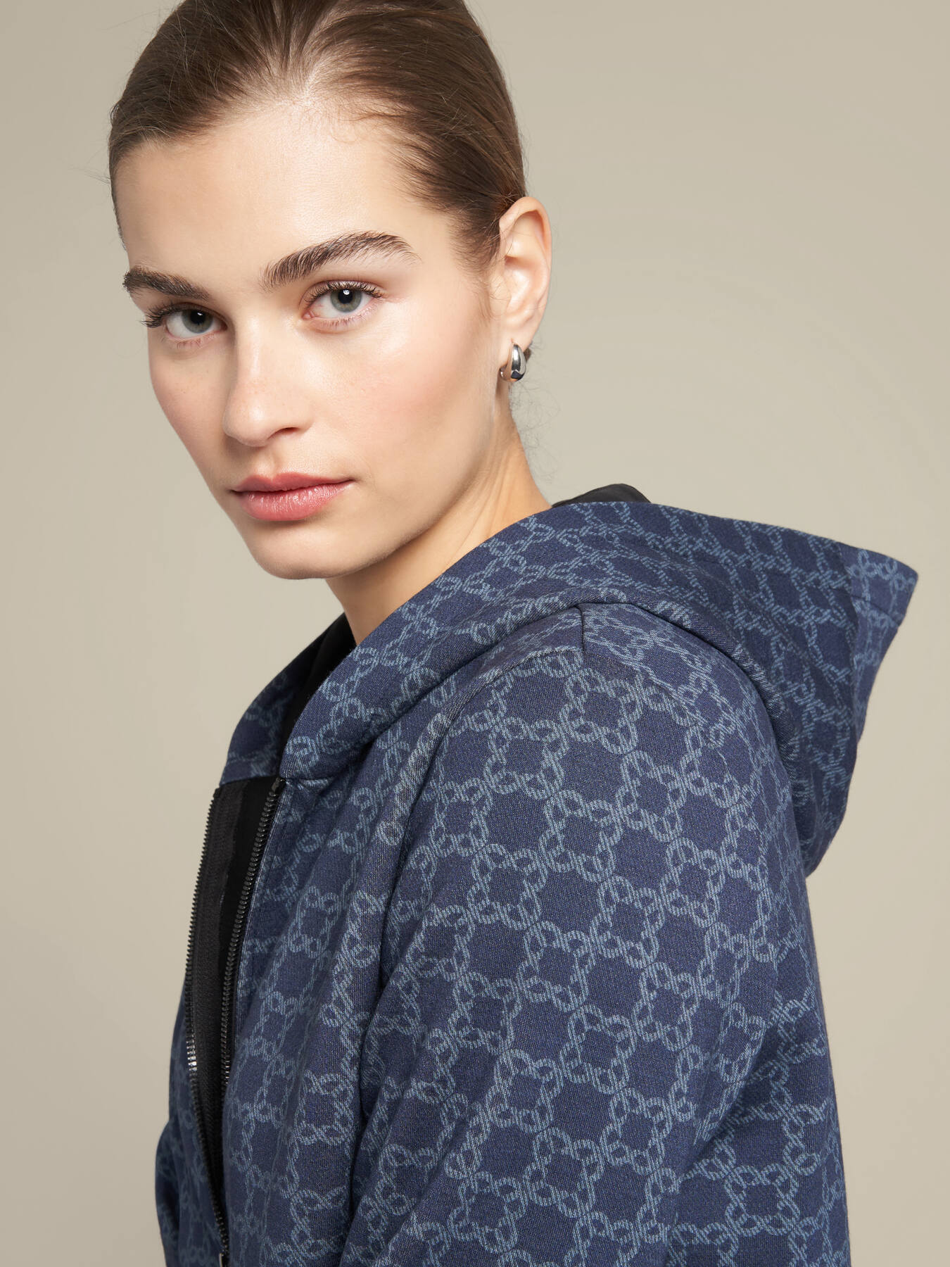 Monogram sweatshirt with zip image number 2