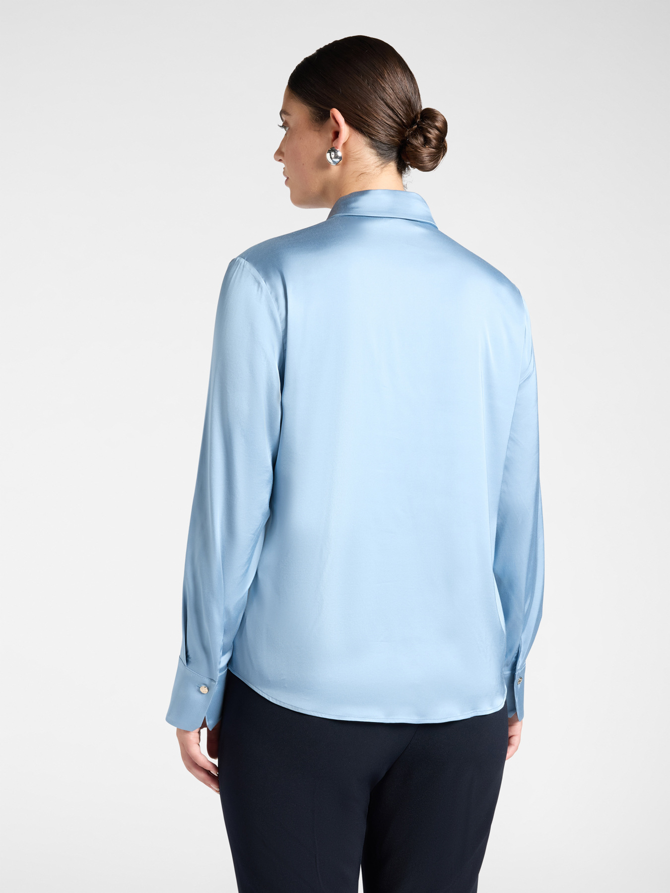 Camicia in raso di viscosa stretch image number 1