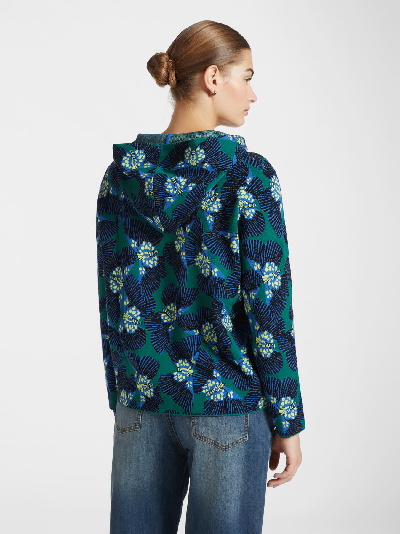 Cardig&atilde; estampado com capuz image number 1