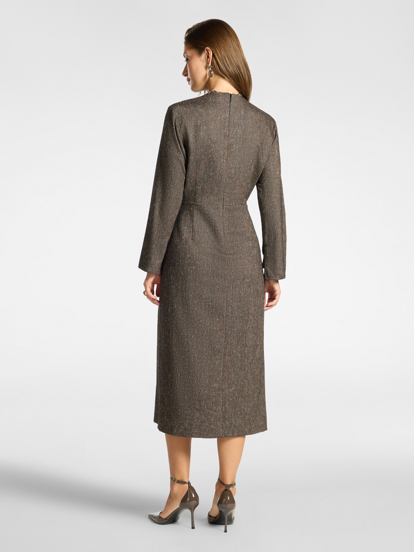 Laminated wool-blend dress image number 1