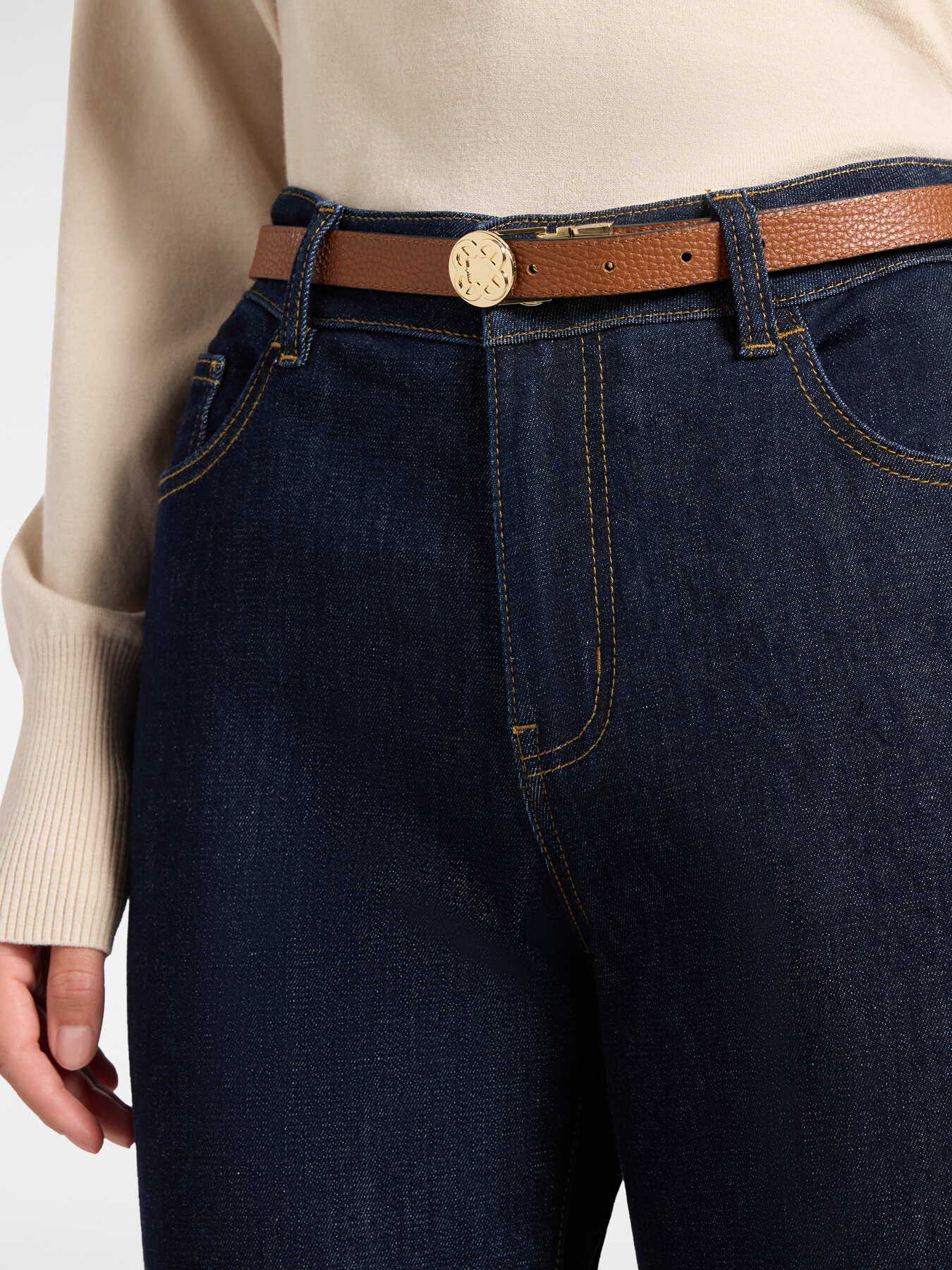 Cintura Monogram  reversibile in pelle image number 0