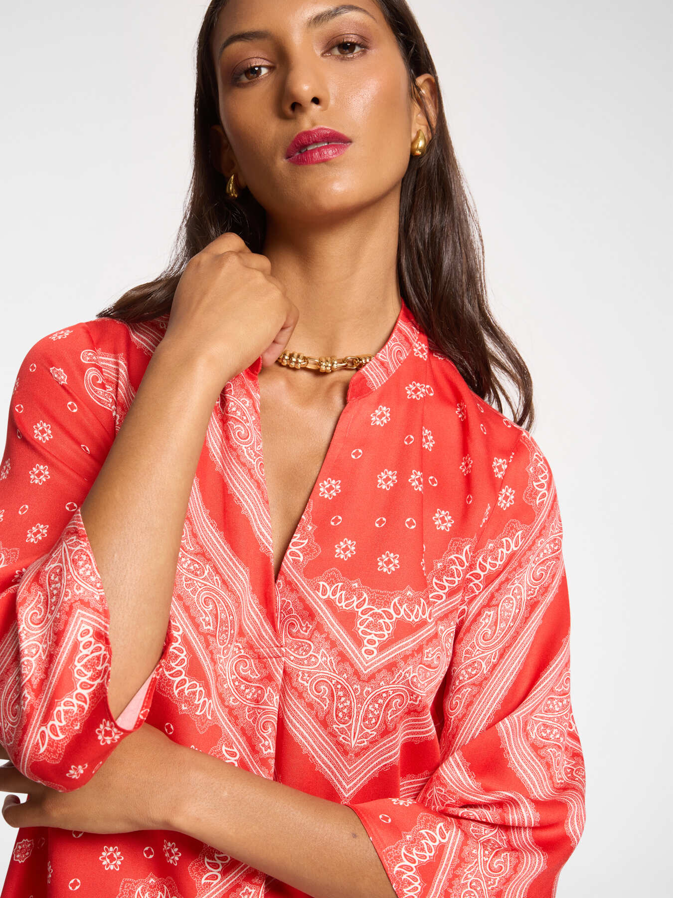 Blusa dalla stampa foulard image number 3