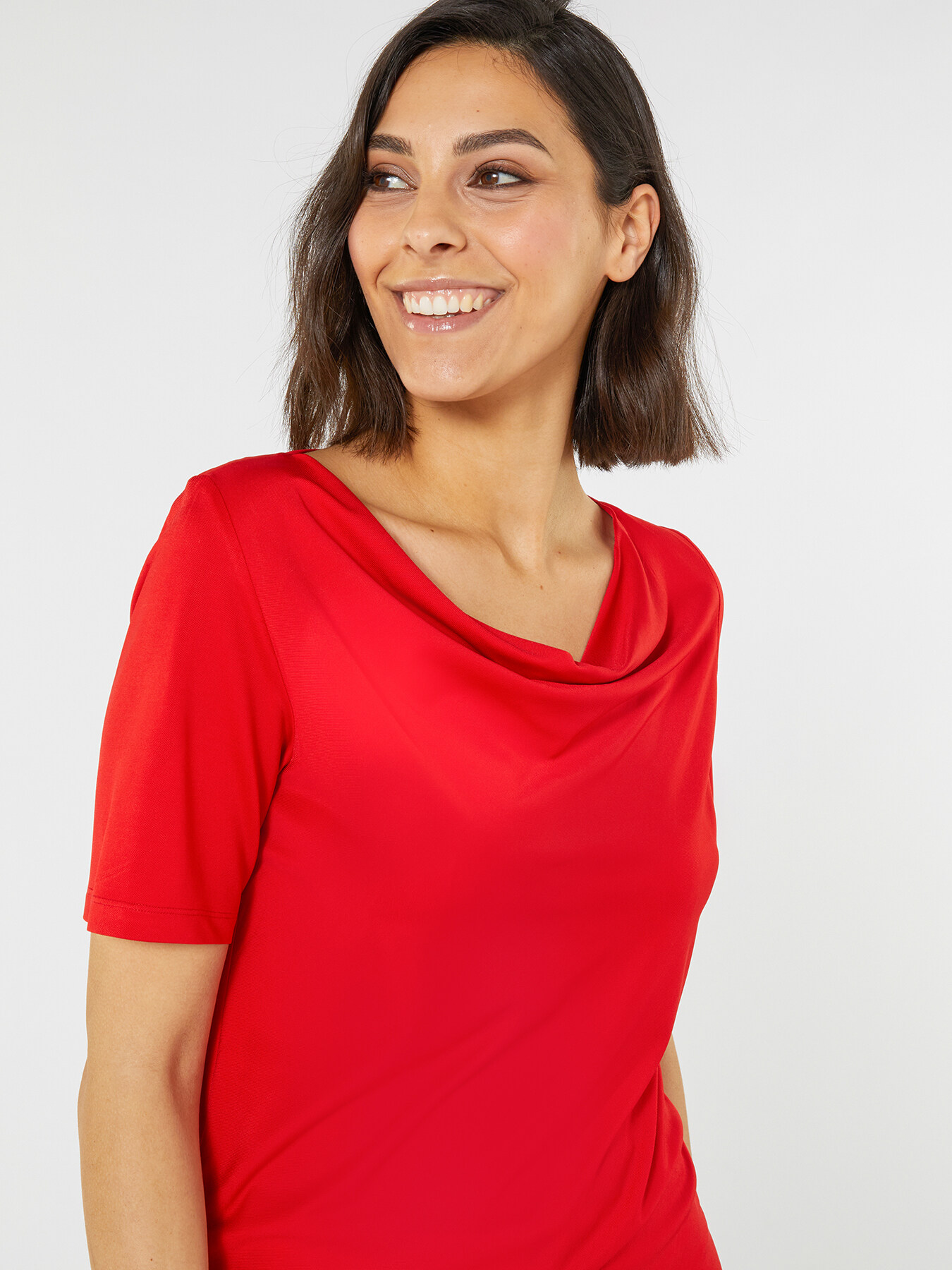 T-shirt in viscosa con drappeggio image number 3