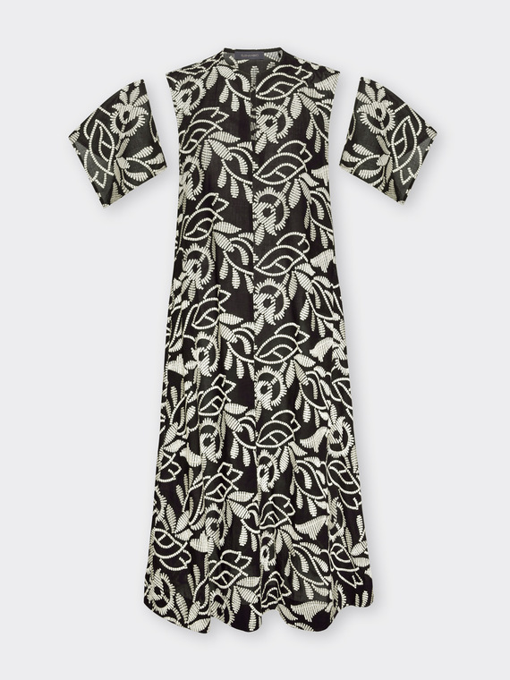 Robe en m&eacute;lange de coton brod&eacute;