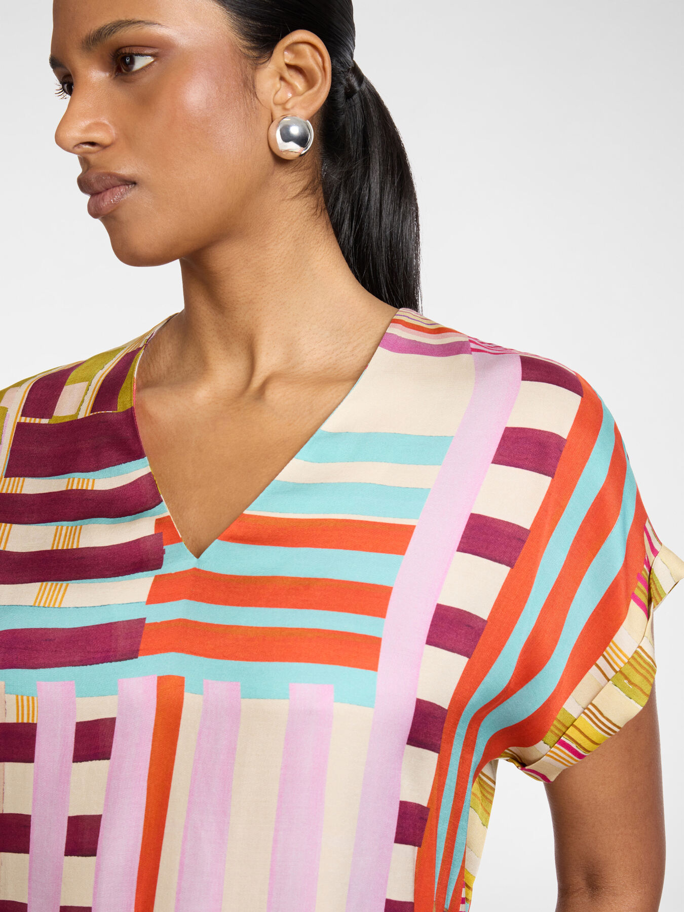 Printed viscose blouse image number 3