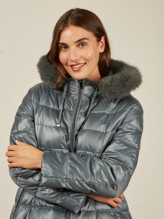 Elenamiro&nbsp;: Doudoune matelass&eacute;e Vert_1