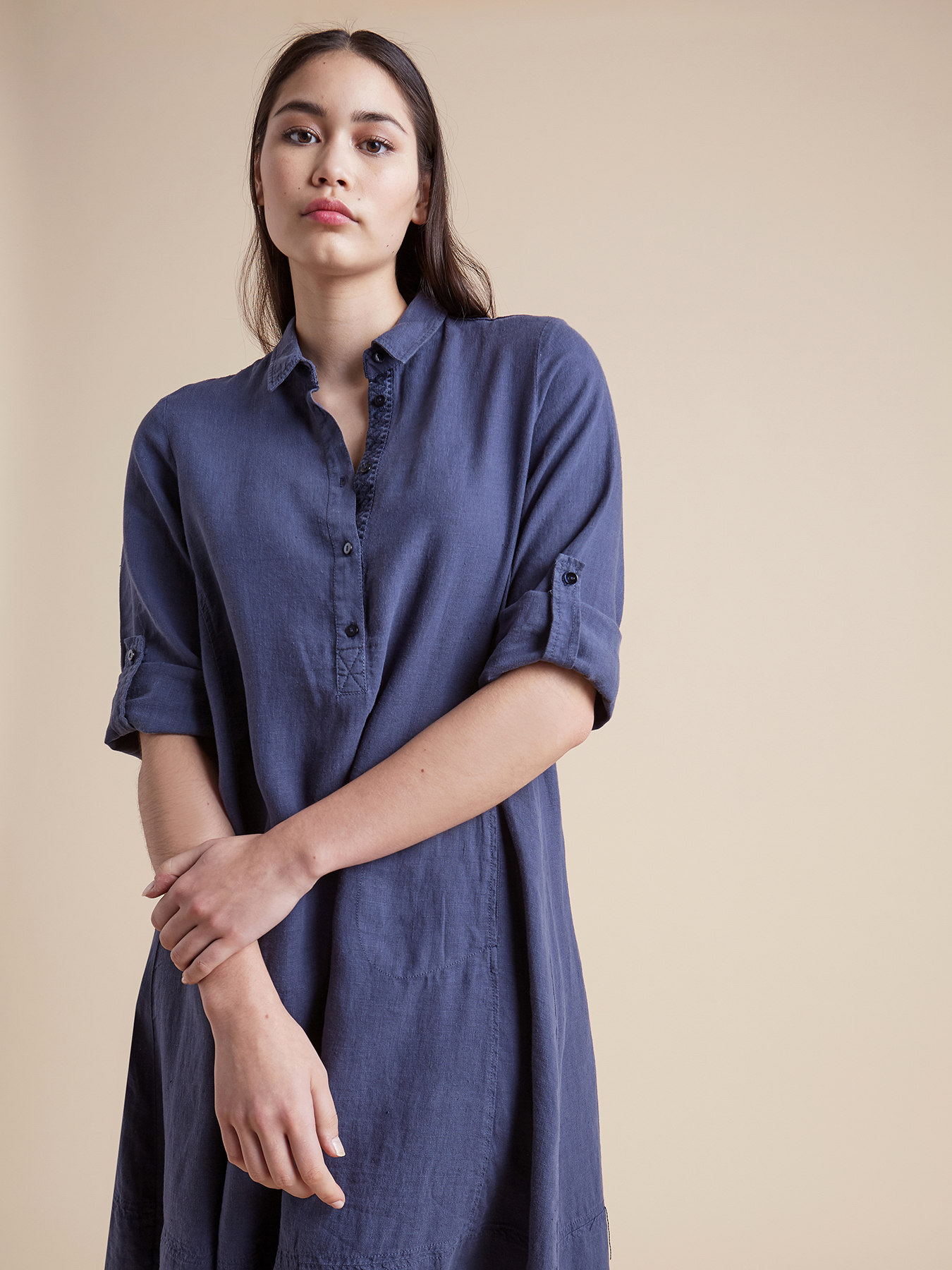 Vestido longo de linho image number 0