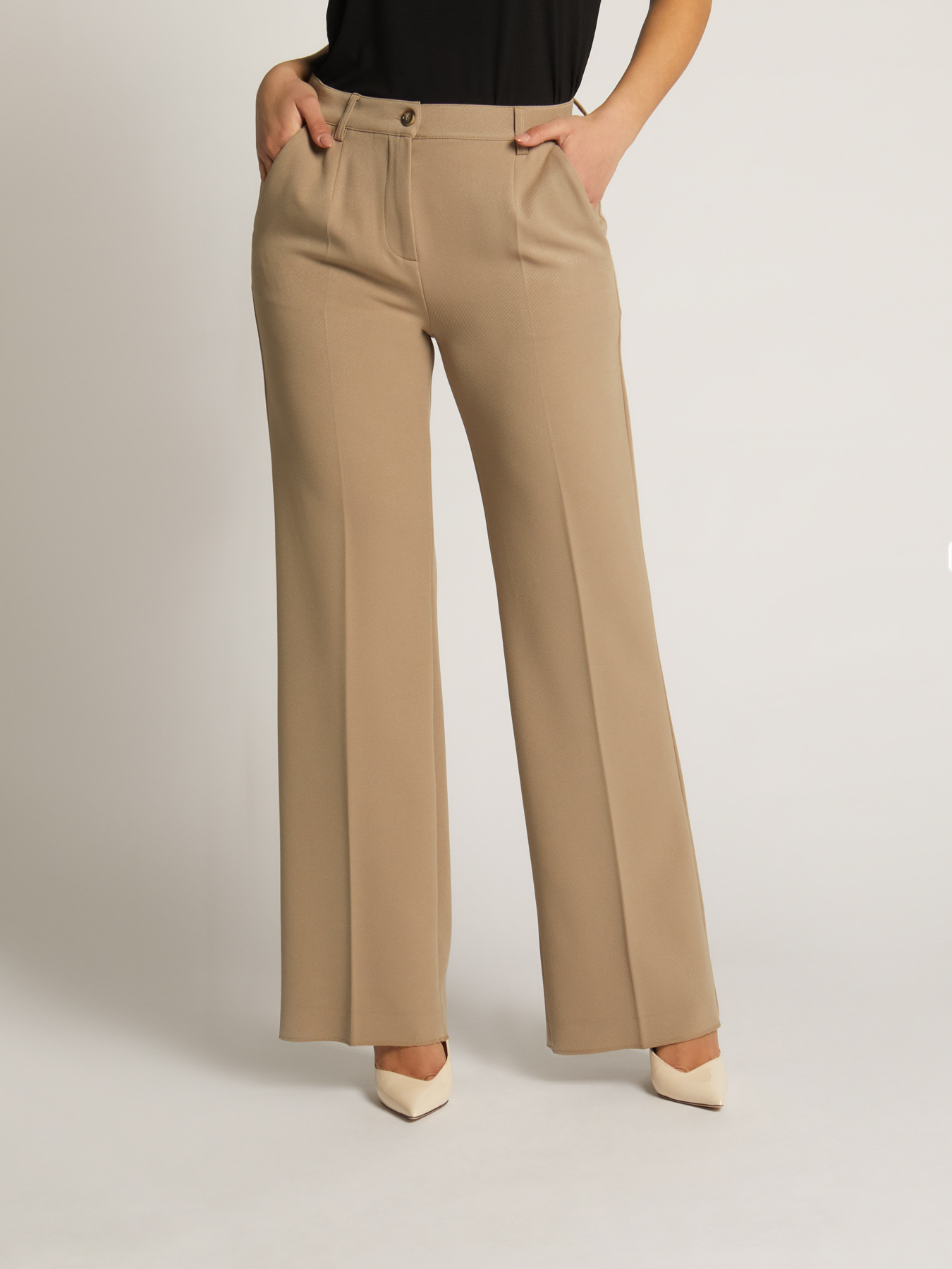 STRETCH DIAGONAL STRAIGHT CUT TROUSERS image number 3