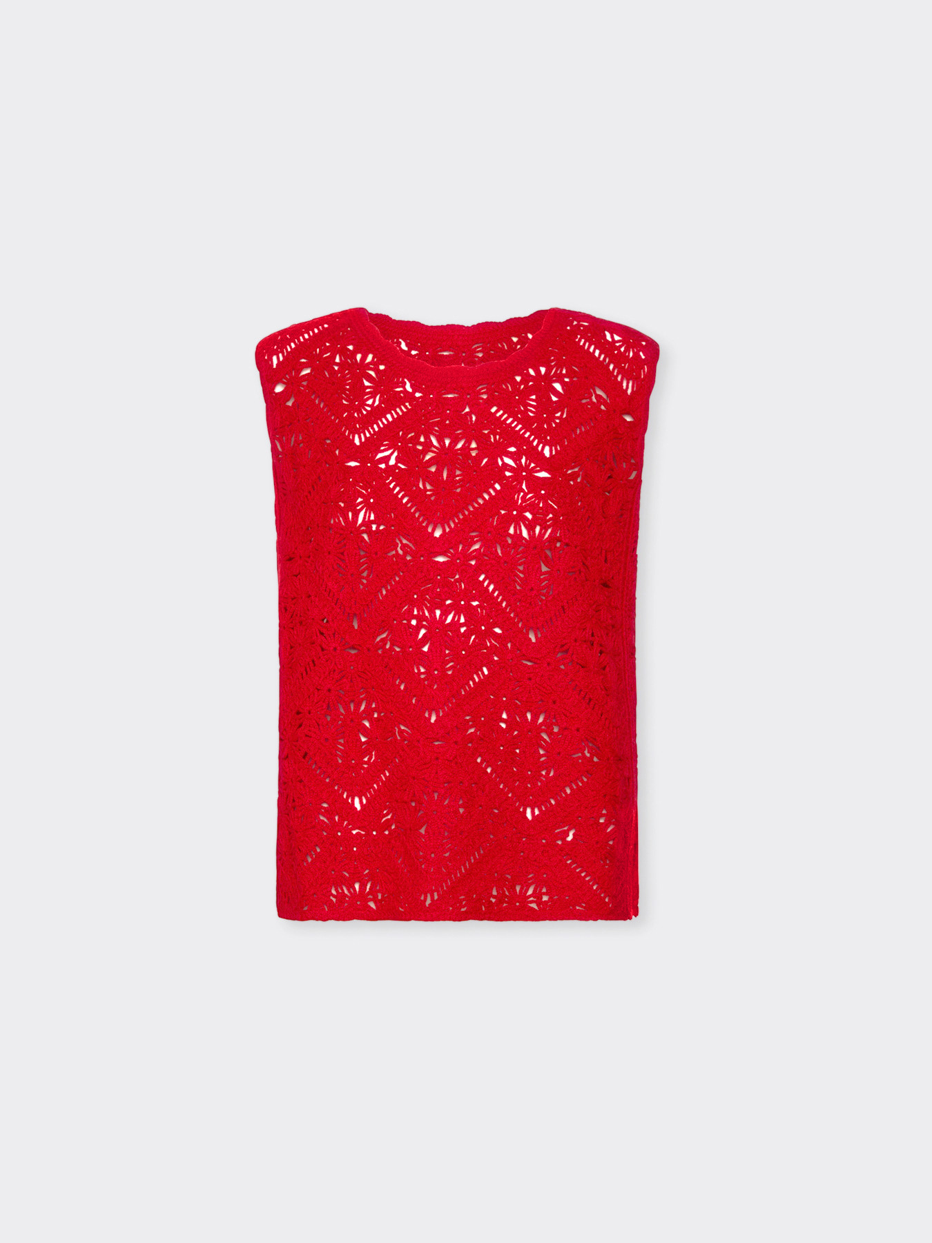 &Auml;rmelloser Pullover mit Lochmuster