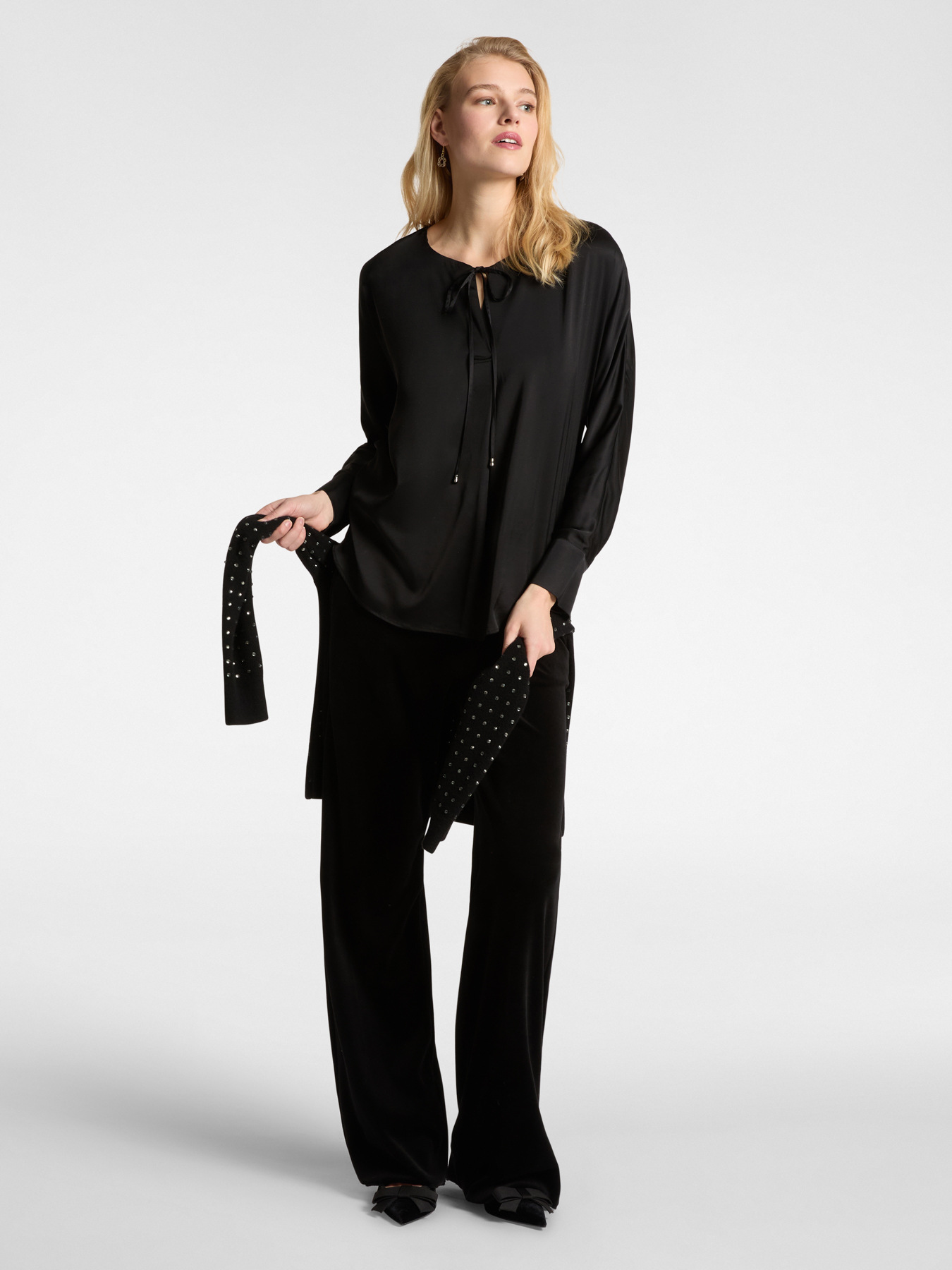 LENZING&trade; ECOVERO&trade; viscose satin blouse image number 2