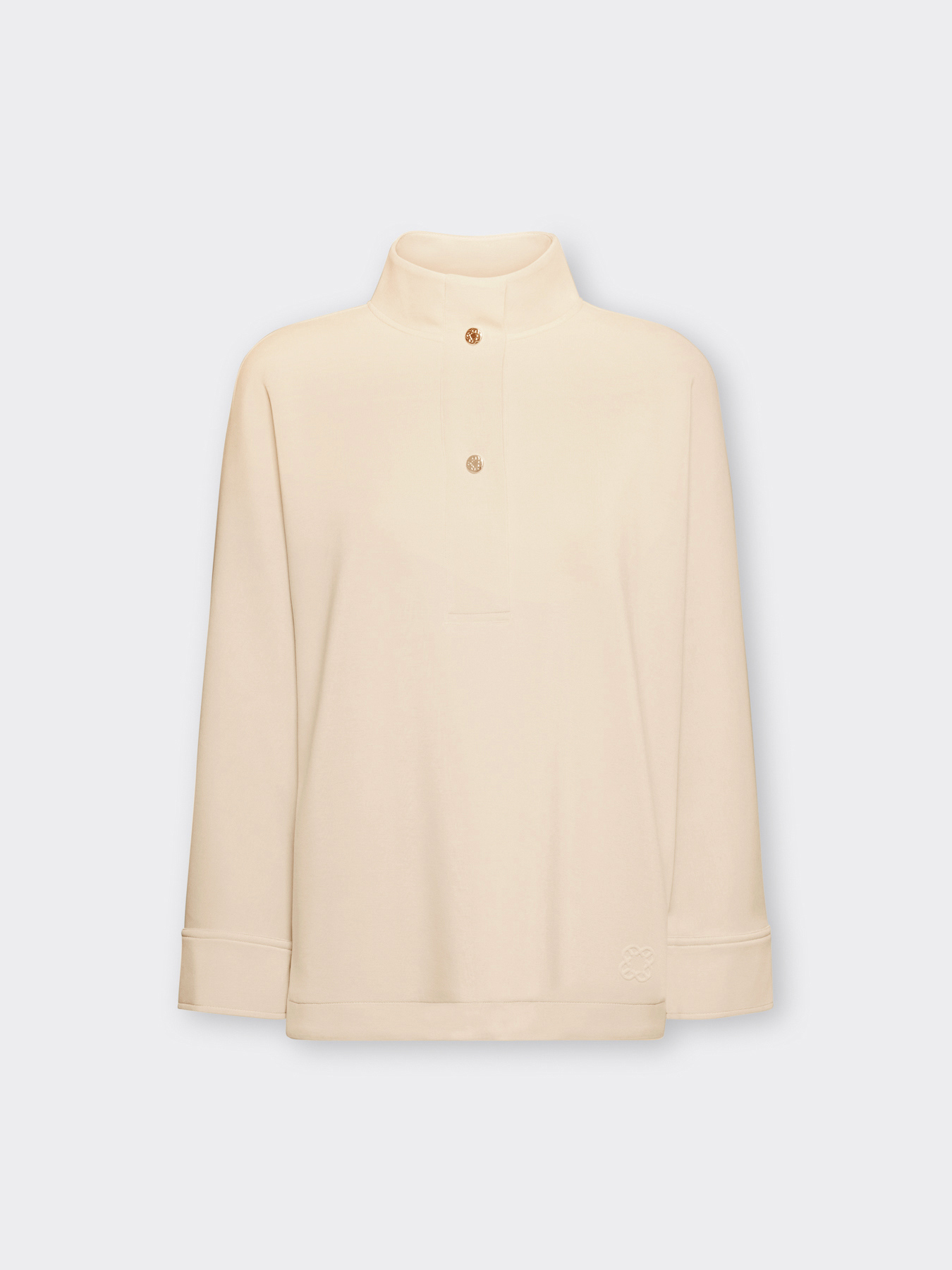 Sweat-shirt en m&eacute;lange modal avec col montant image number 4