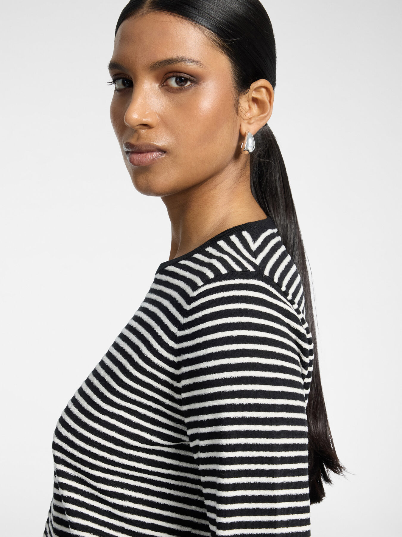 Viscose blend striped sweater image number 3