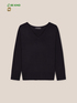 ECOVERO™ viscose sweater with V-neck image number 4