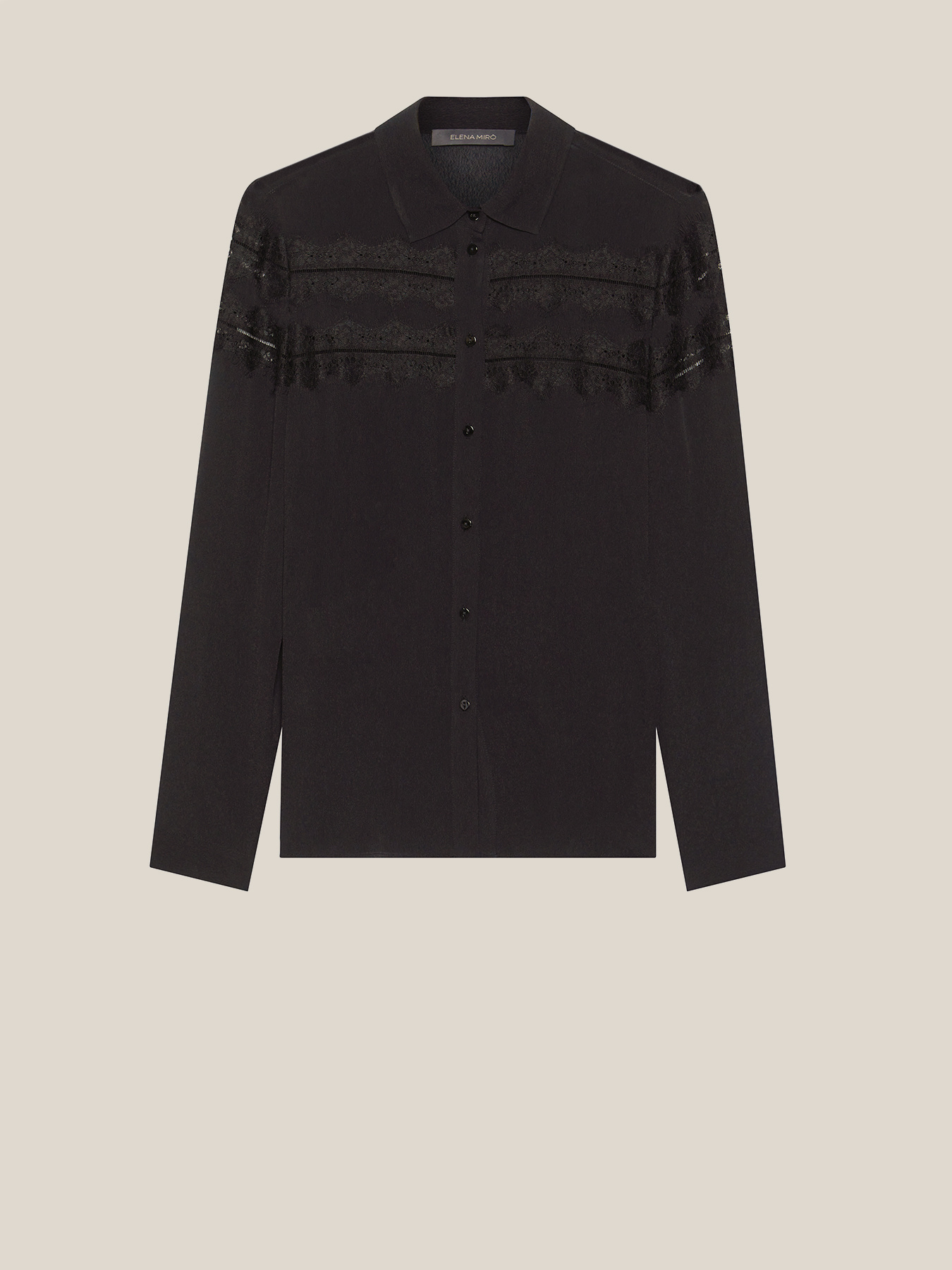 Camisa con aplicaciones de encaje, image size:1350x1800