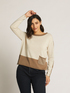 CARDED WOOL WITH LUREX COLOUR BLOCK SWEATER image number 2