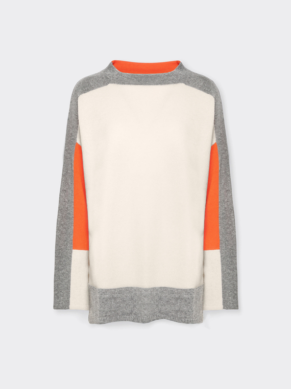 Maglia colour block in lana