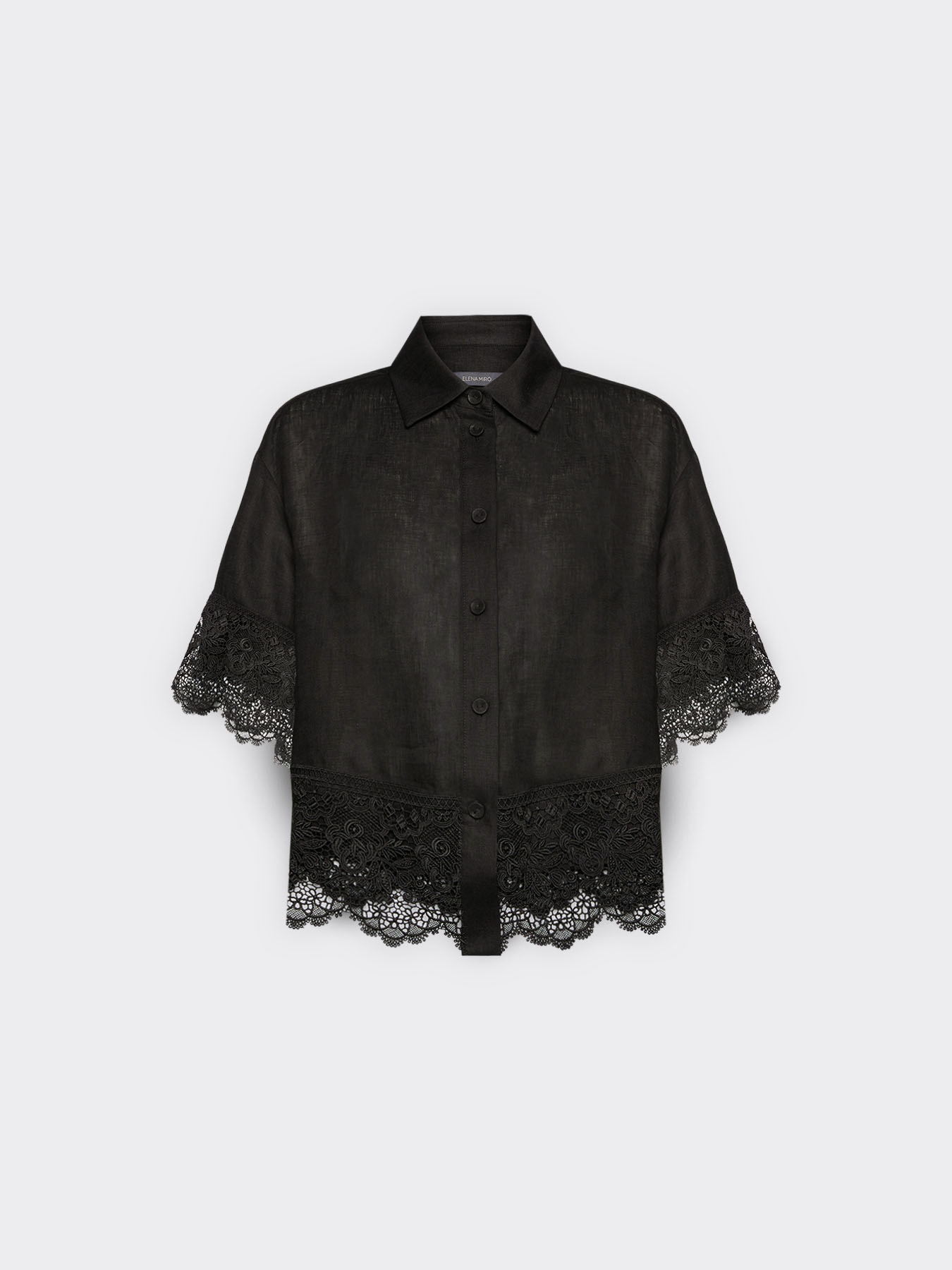 Camisa de lino con encaje image number 4