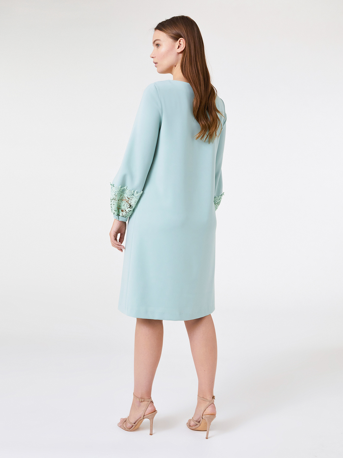 Abito elegante in cady con pizzo image number 4