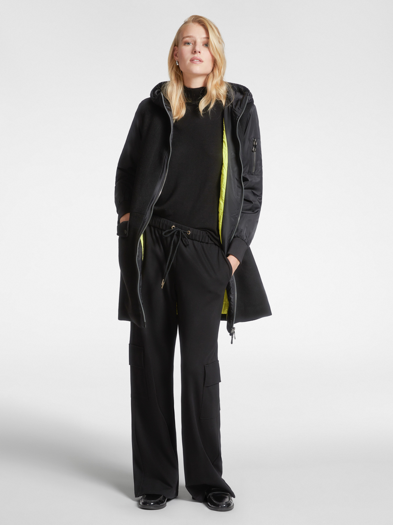 Parka aus Wollstoff und Nylon mit Kapuze image number 3