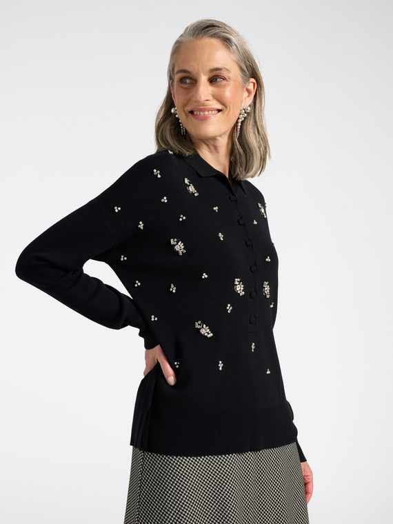 Pull en viscose avec broderies