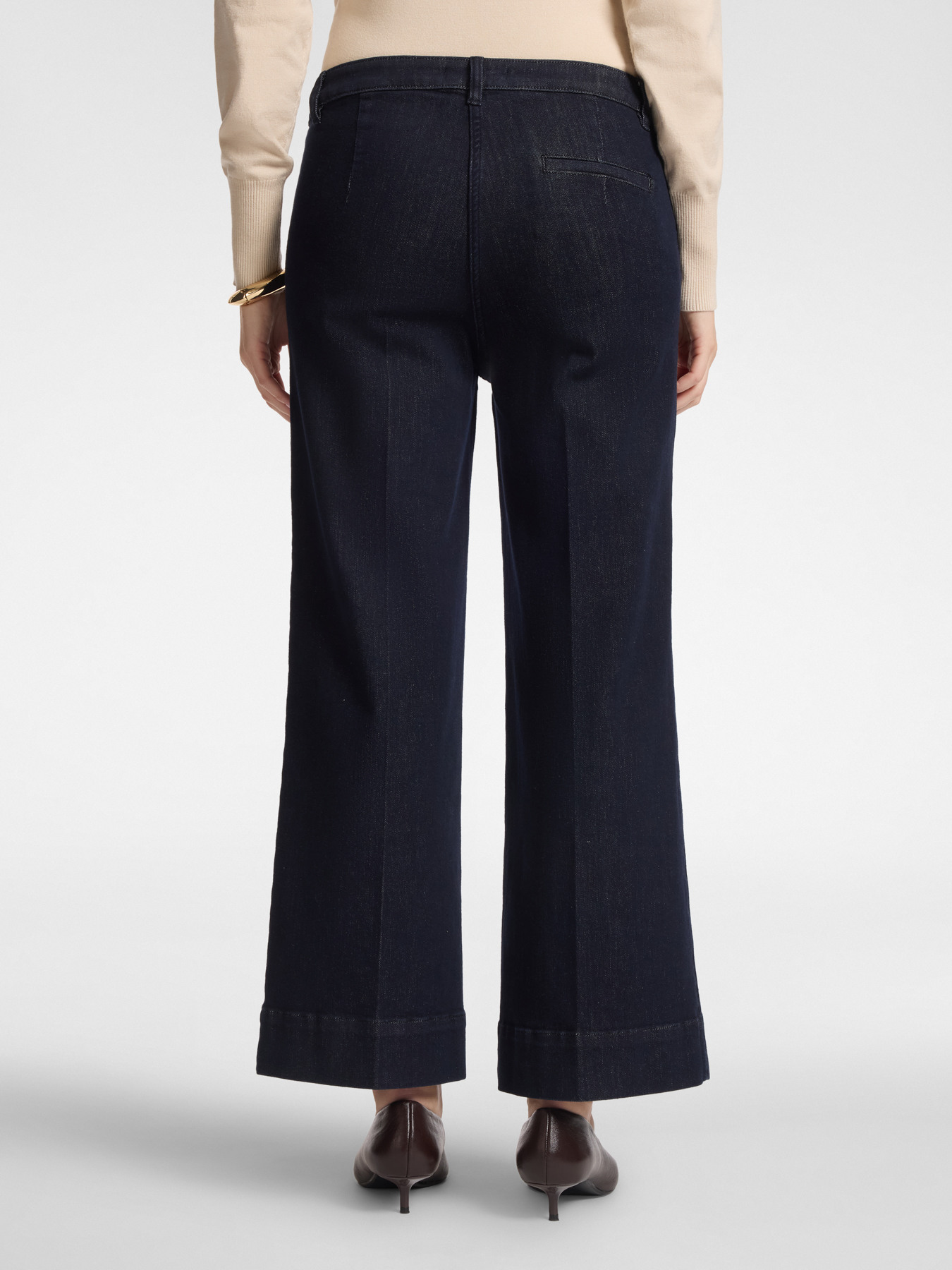 Cropped Wide-Leg-Jeans aus Denim image number 1