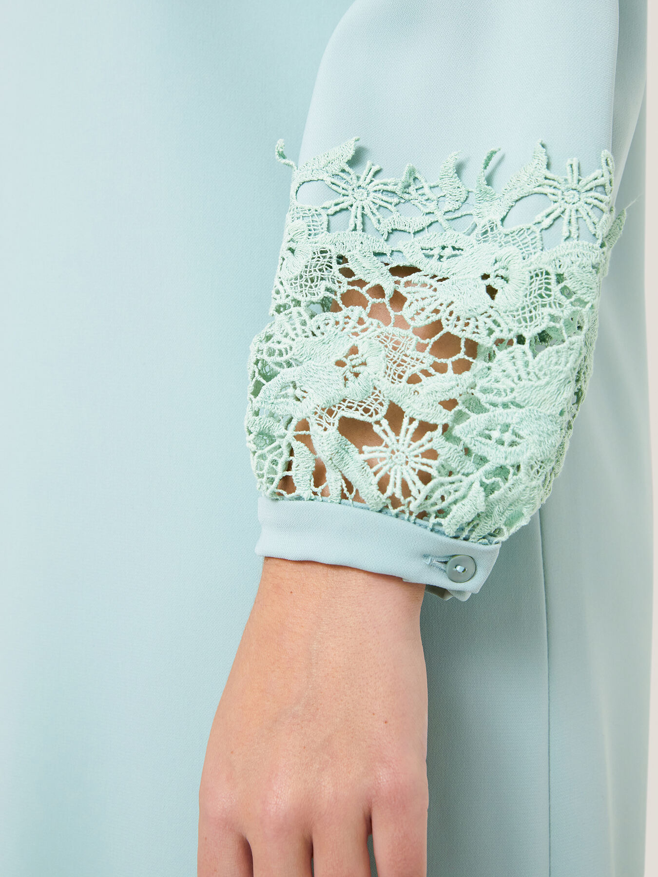 Abito elegante in cady con pizzo image number 2