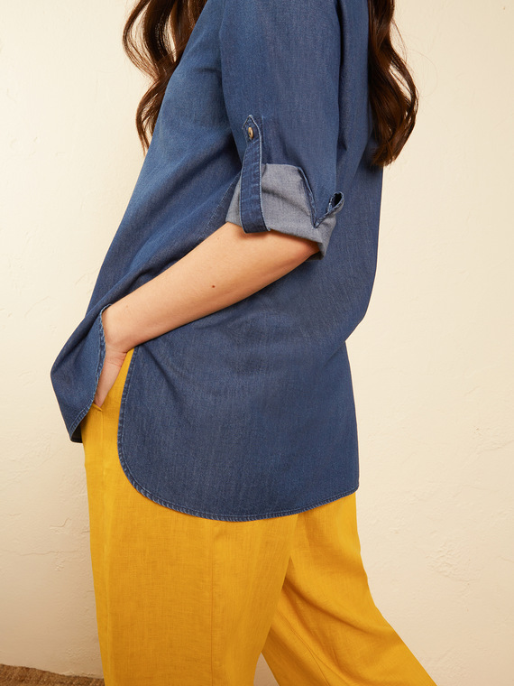 Elena Mirò Camicia lunga in denim Donna