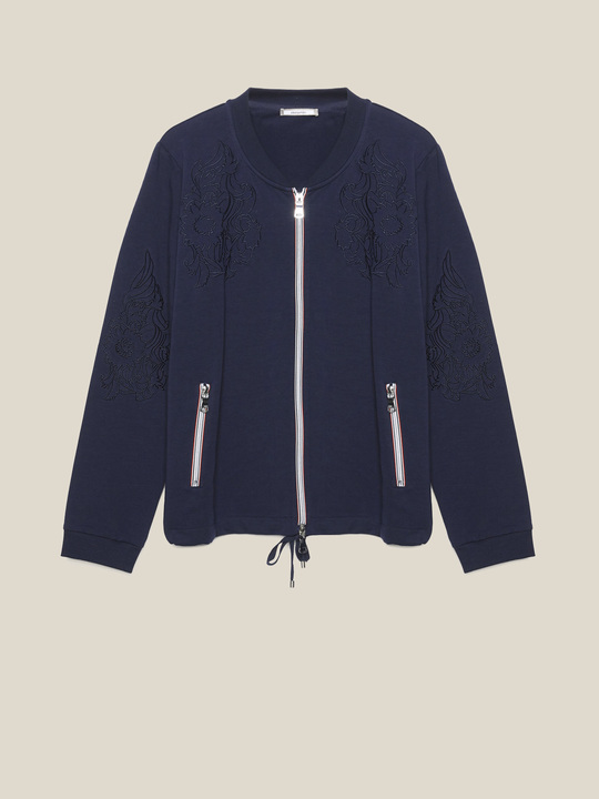 Elenamiro: Felpa ricamata Blu_1