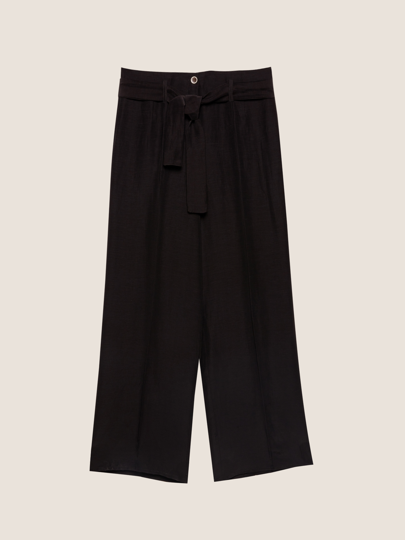 Pantalon large en lin et viscose image number 3