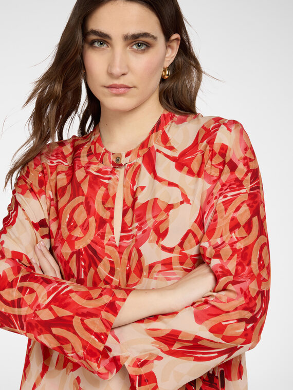 Blouse longue imprim&eacute;e