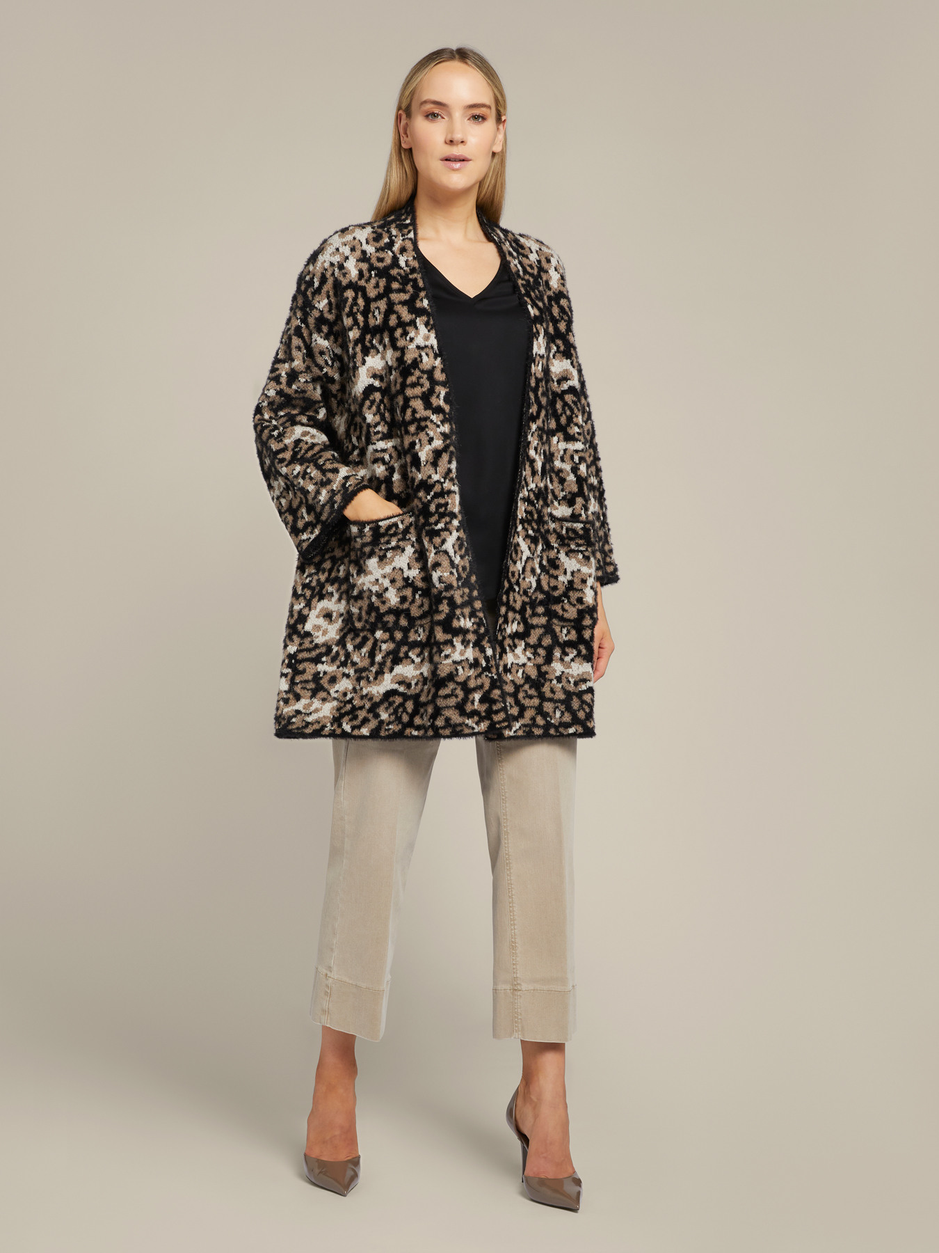 Oversized animal print cardigan image number 0
