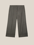 CROPPED STRETCH FLANNEL TROUSERS WITH PLAID PATTERN image number 5