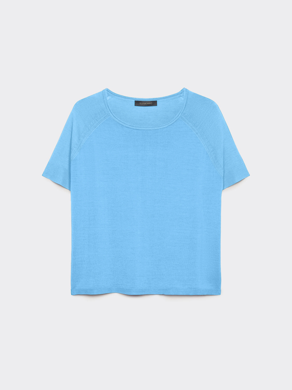 Solid colour short-sleeved sweater