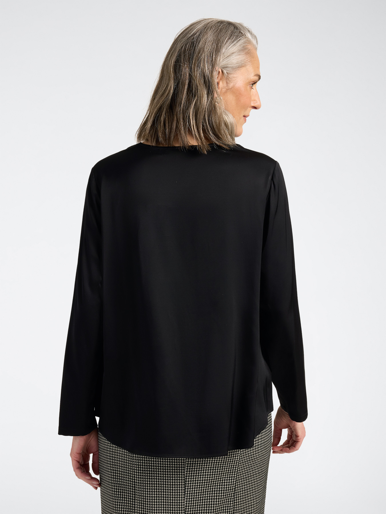 Blusa in raso di viscosa stretch image number 1