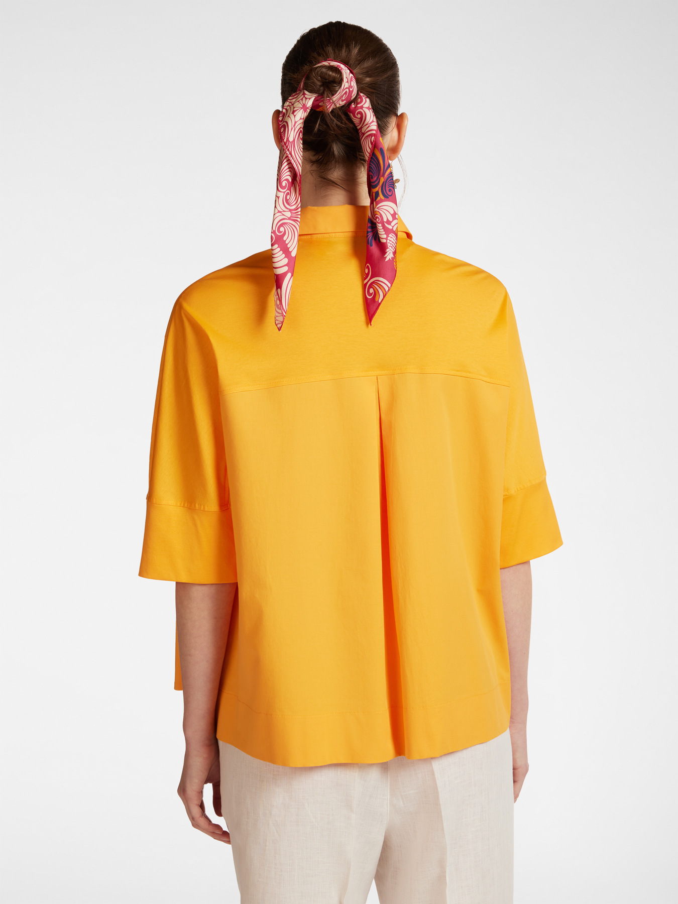 Blusa amplia en dos tejidos image number 1