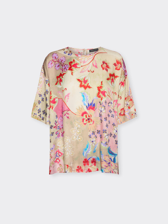 Blouse imprim&eacute;e en twill de viscose