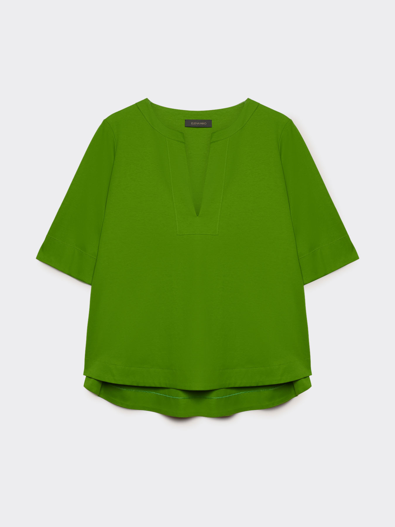 T-shirt coupe trap&egrave;ze en jersey image number 5