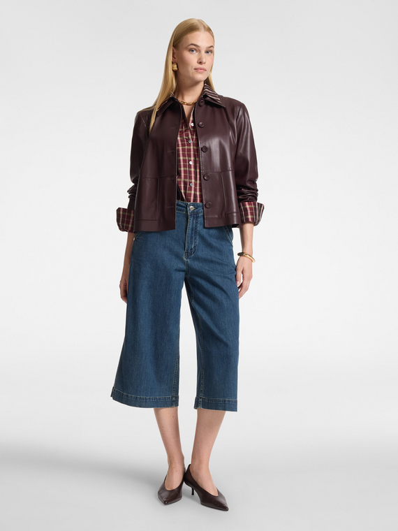 Jean cropped large en denim