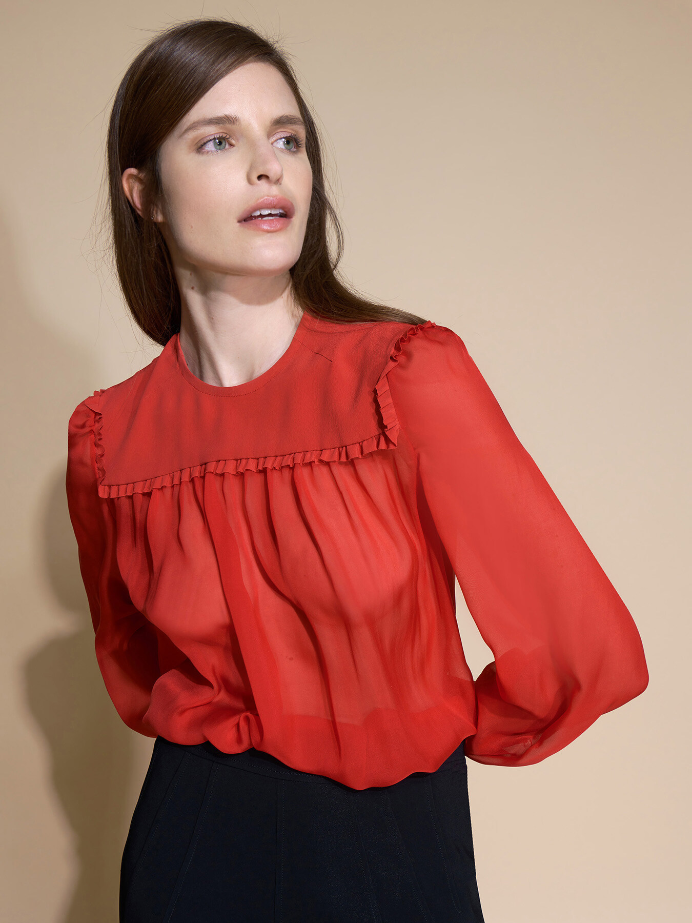 BLUSA IN CHIFFON image number 2