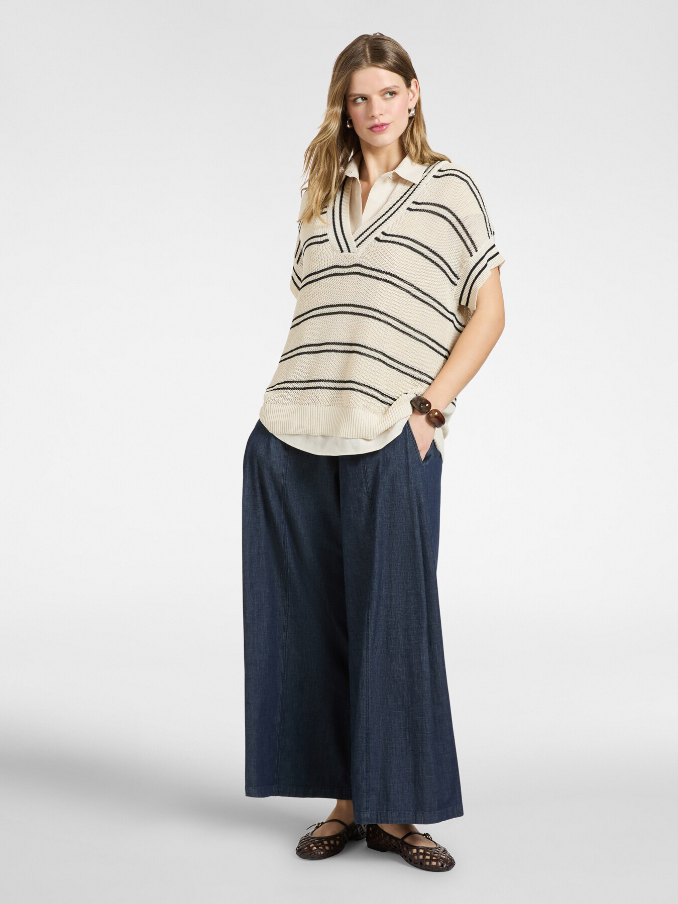 Maglia a righe misto cotone image number 2